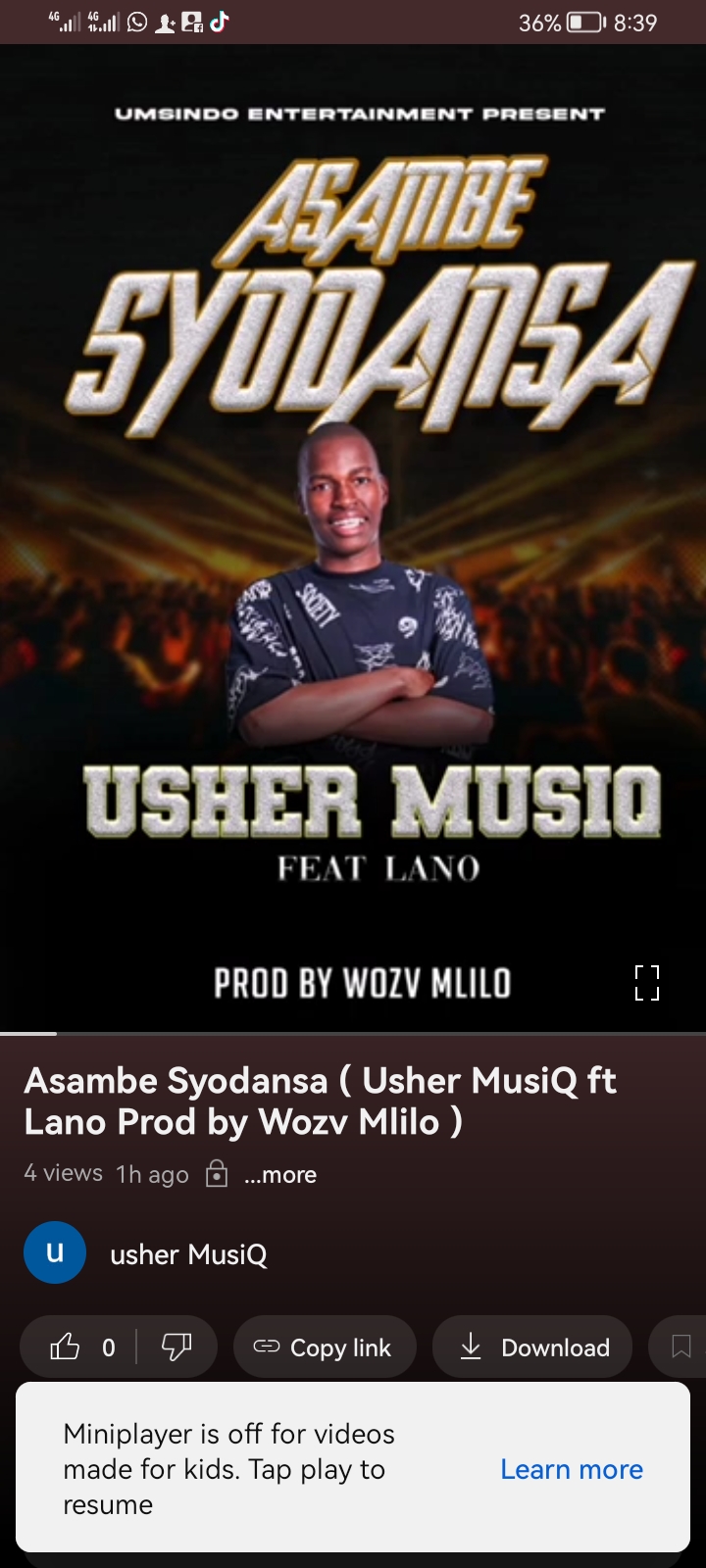 Asambe Syodansa - USHER MUSIQ FT LANO Prod by Wozv Mlilo